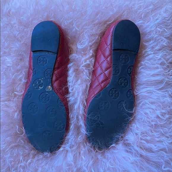 Vintage Tory Burch Quinn Quilted Logo Flats Shoes Sz 5 - Picture 2 of 4